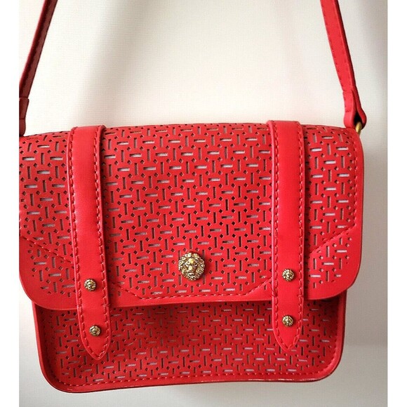 Vintage Anne Klein Adjustable Crossbody Woven Purse-Red - Picture 2 of 4